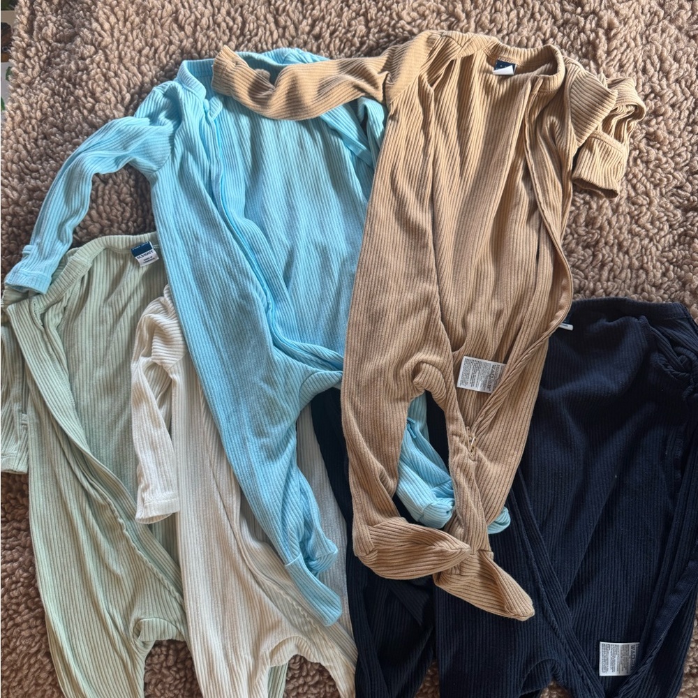 Old Navy Kids One Pieces Footies - Blue, Tan, Black, Cream